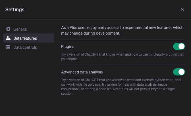 Beta features of Open AI - ChatGPT Plugins